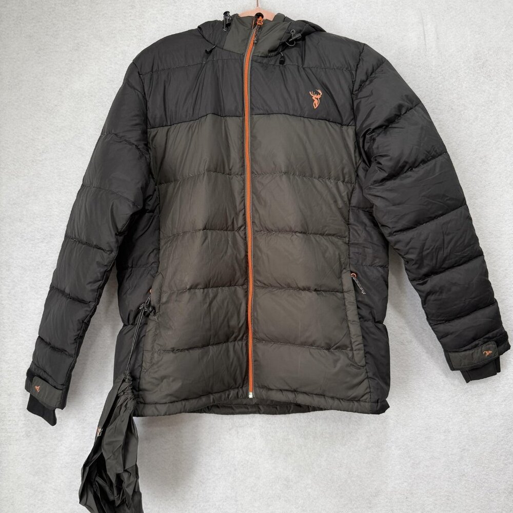 Hunters Element Jacket Mens 2XL Black Gray Razor Elite Hooded Puffer Hunting